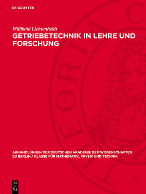 cover image of Getriebetechnik in Lehre und Forschung